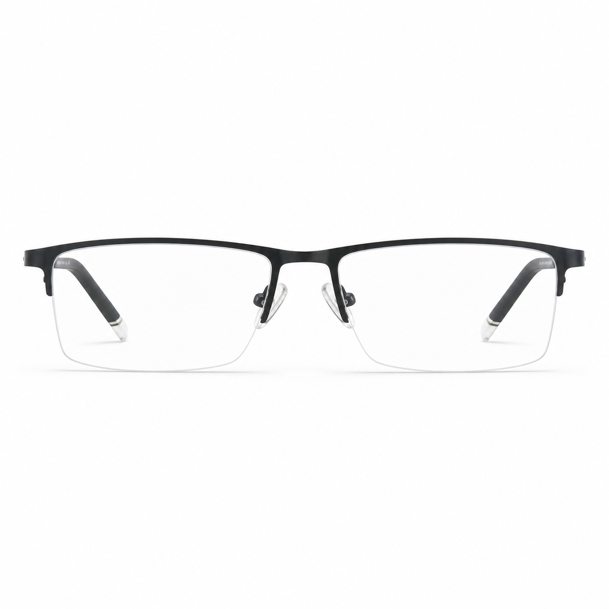 Black eyeglass frame, front product view