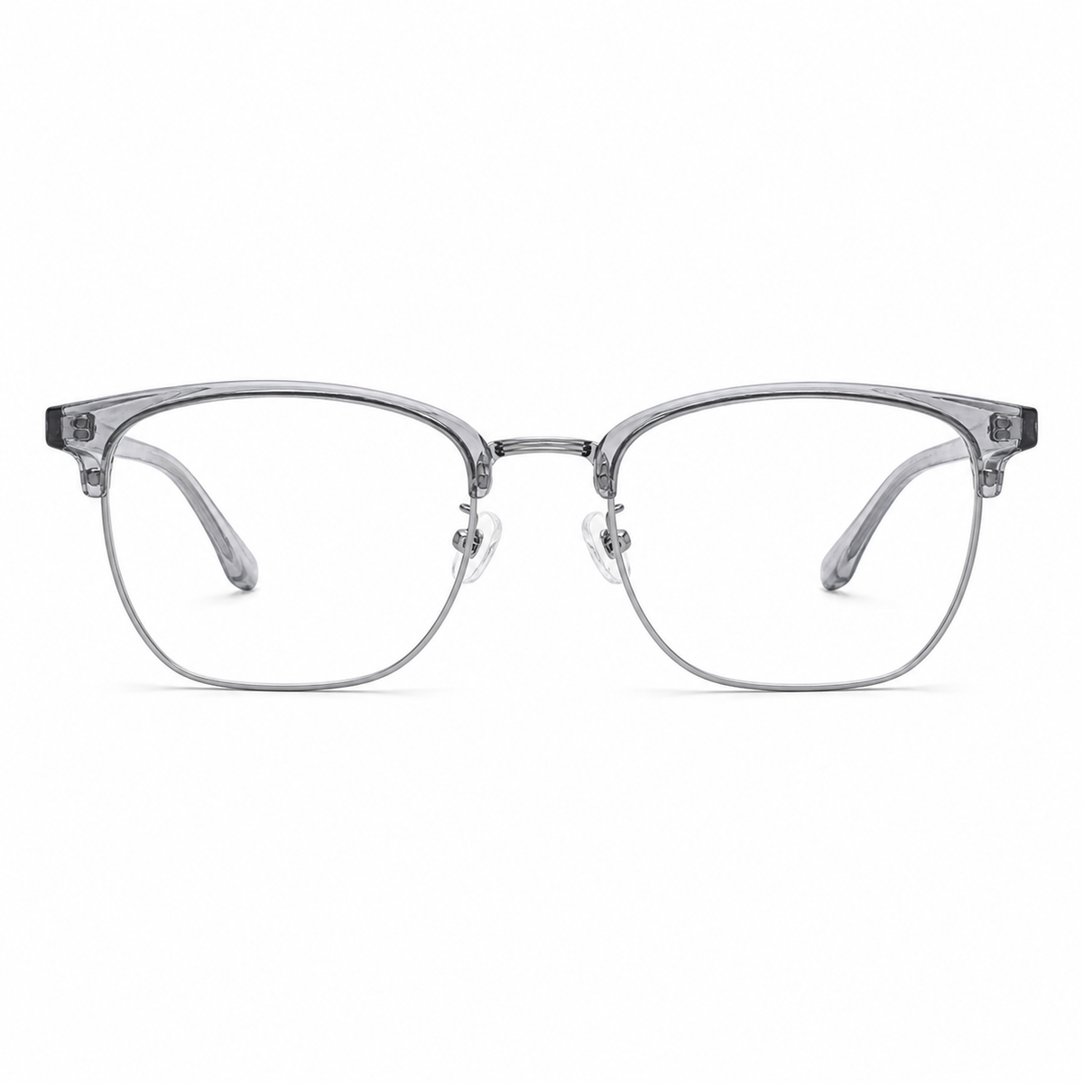 Crystal Grey/Gunmetal eyeglass frame, front product view