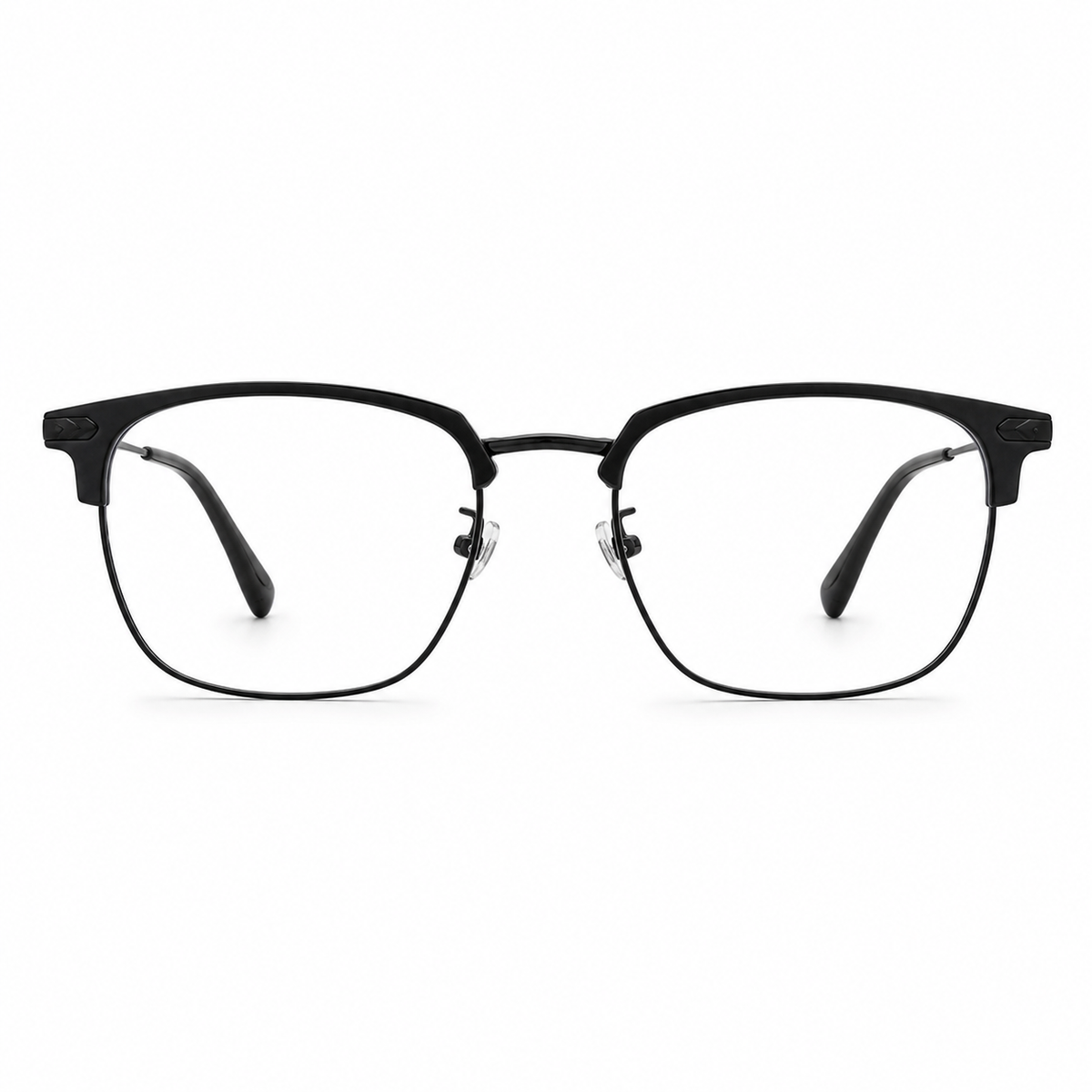 Black eyeglass frame, front product view