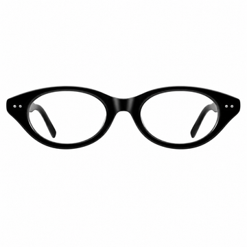Glossy Black small oval full-rim eyeglass frame, front product view