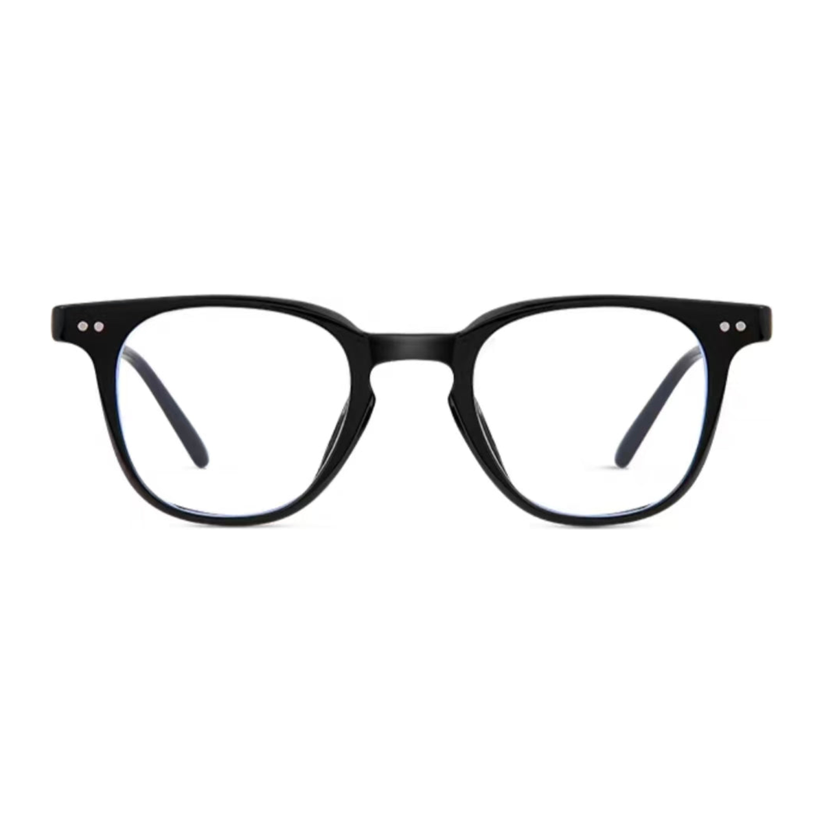 Glossy Black TR90 full-rim eyeglass frame, front product view
