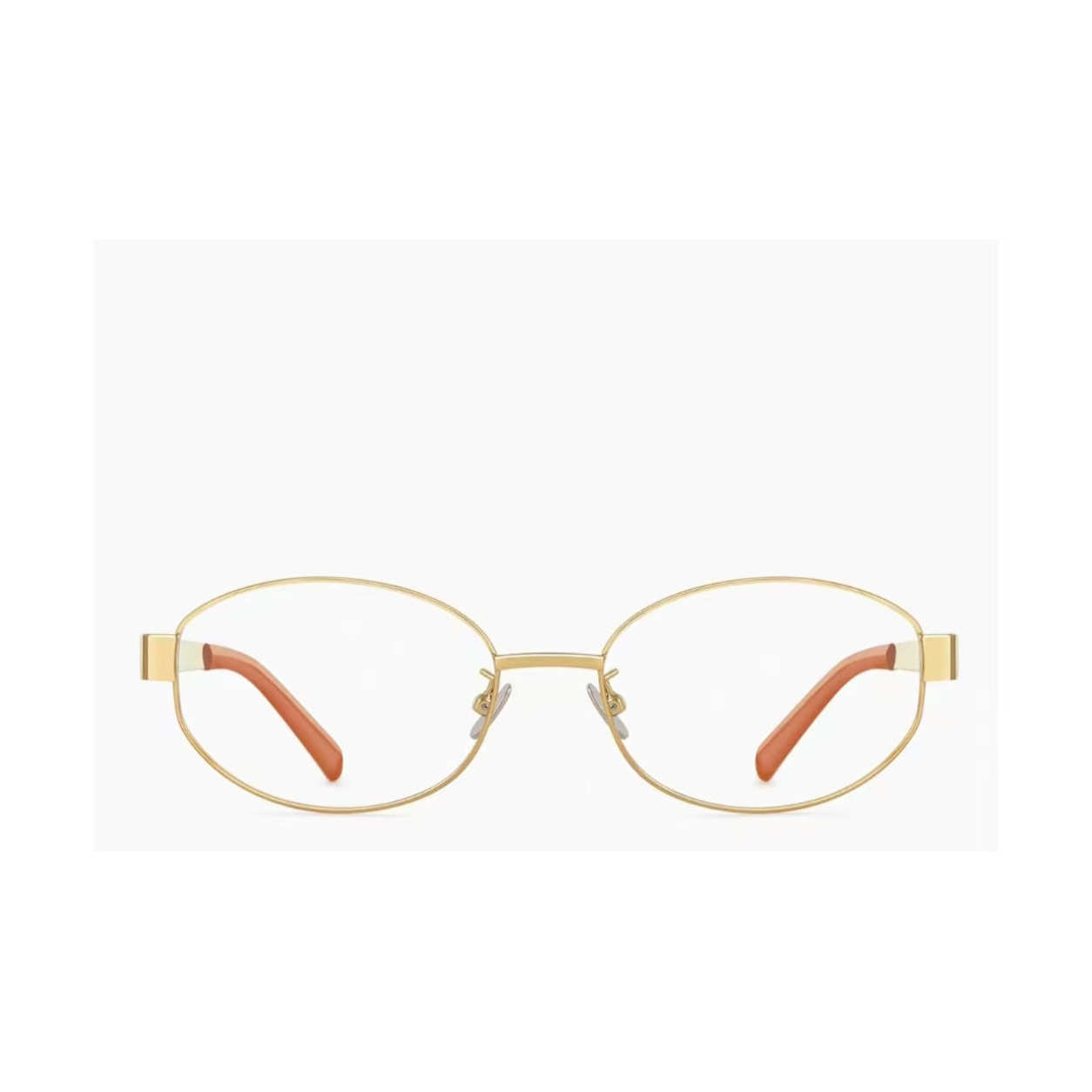 Gold oval full-rim eyeglass frame, front product view