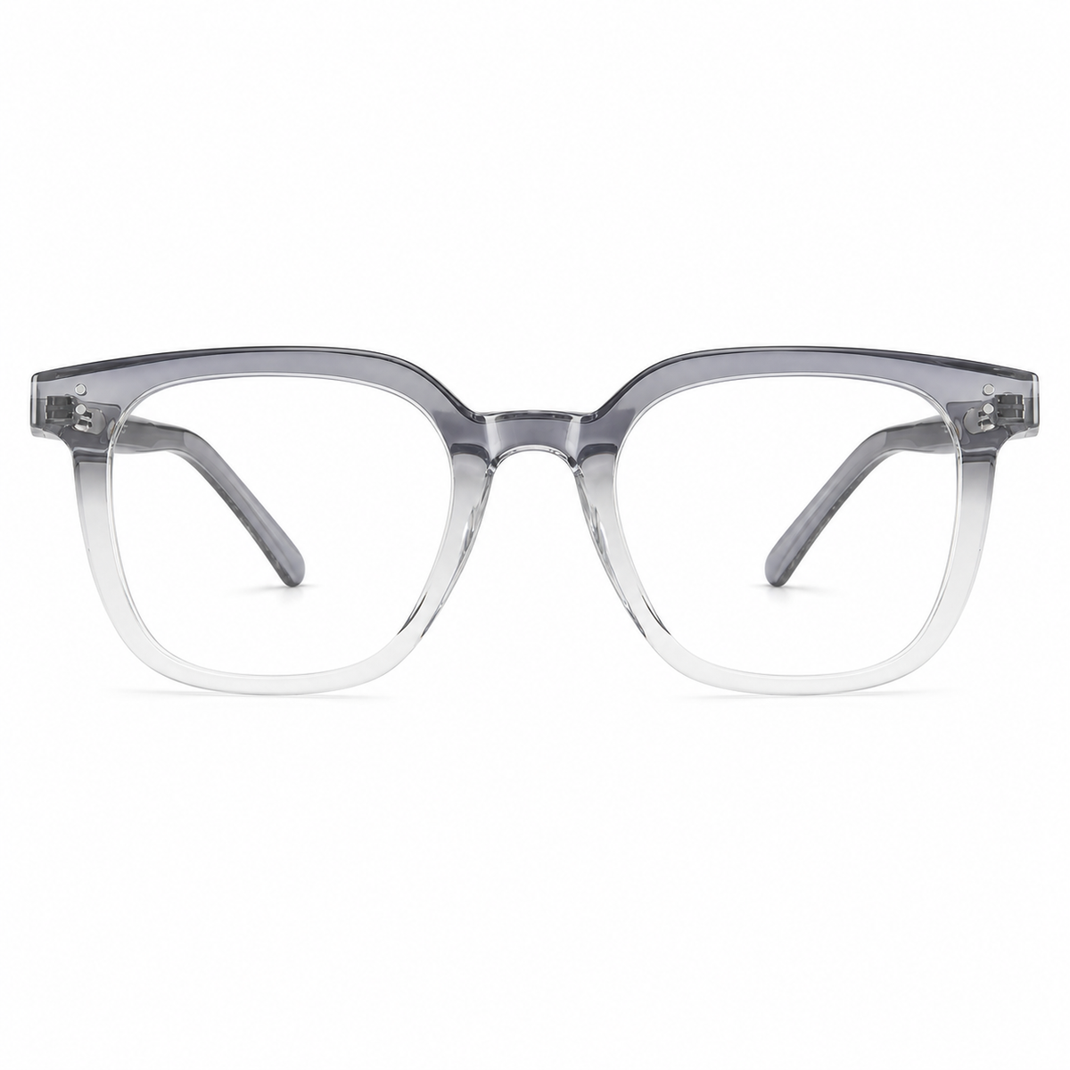 Gray Gradient TR90 intellectual oversized rounded-square full-rim glasses, front product view