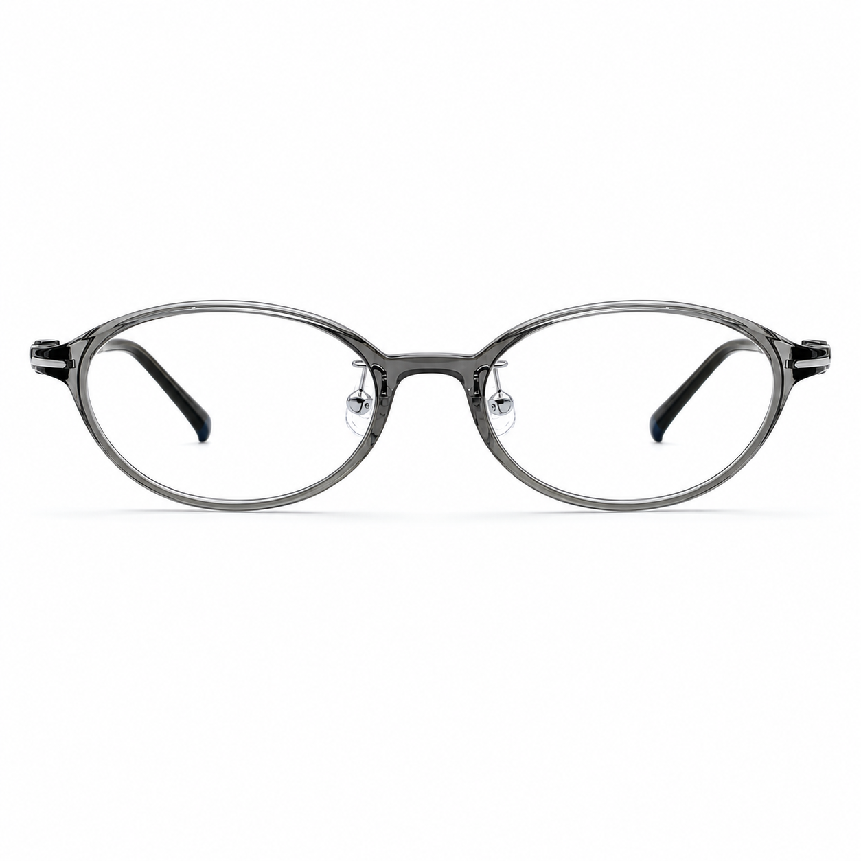Light Gray TR90 small-fit oval full-rim glasses, front product view