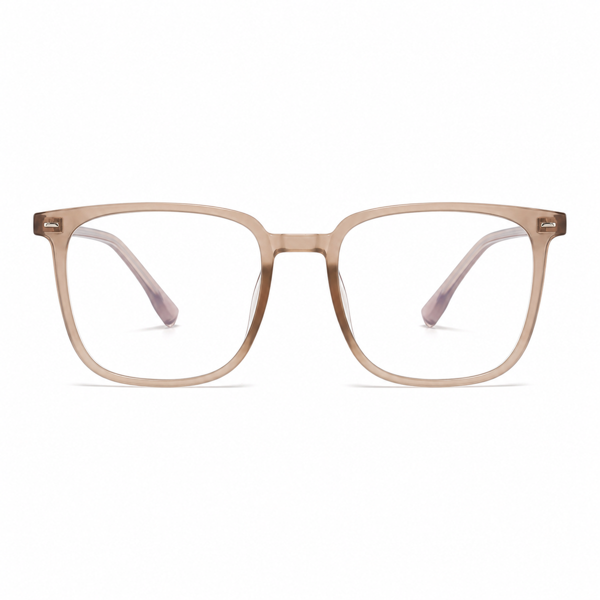 Matte Brown TR90 ultra-light softly squared full-rim glasses, front product view