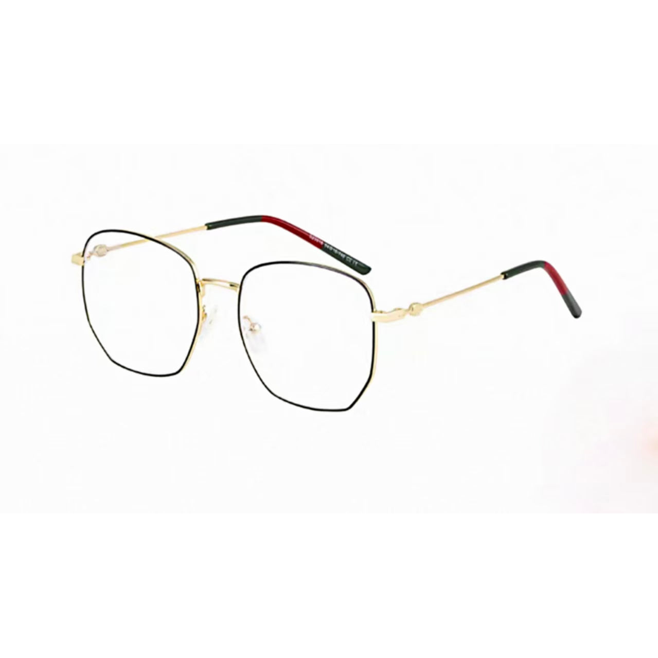 Black&Gold men's oversized titanium full-rim glasses, 45-degree product view