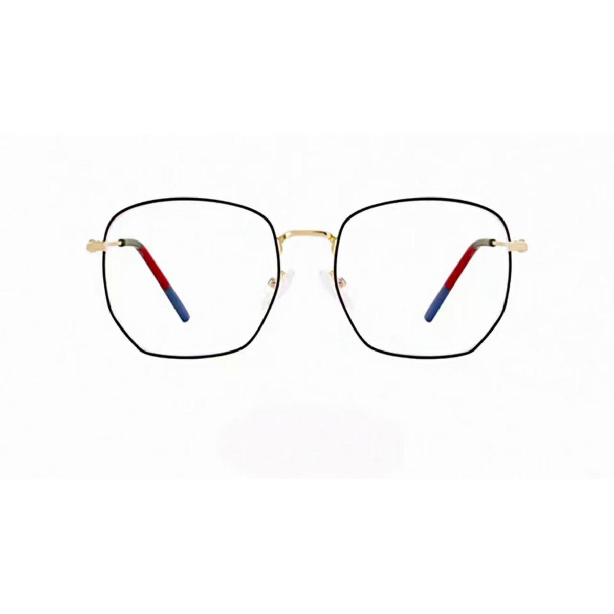 Black&Gold men's oversized titanium full-rim glasses, front product view