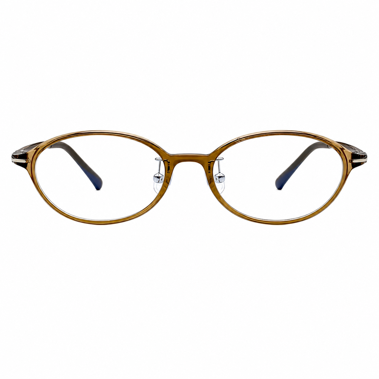 Mocha Brown TR90 small-fit oval full-rim glasses, front product view