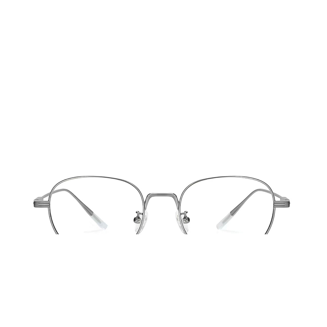 Silver unisex small oval glasses, front product view