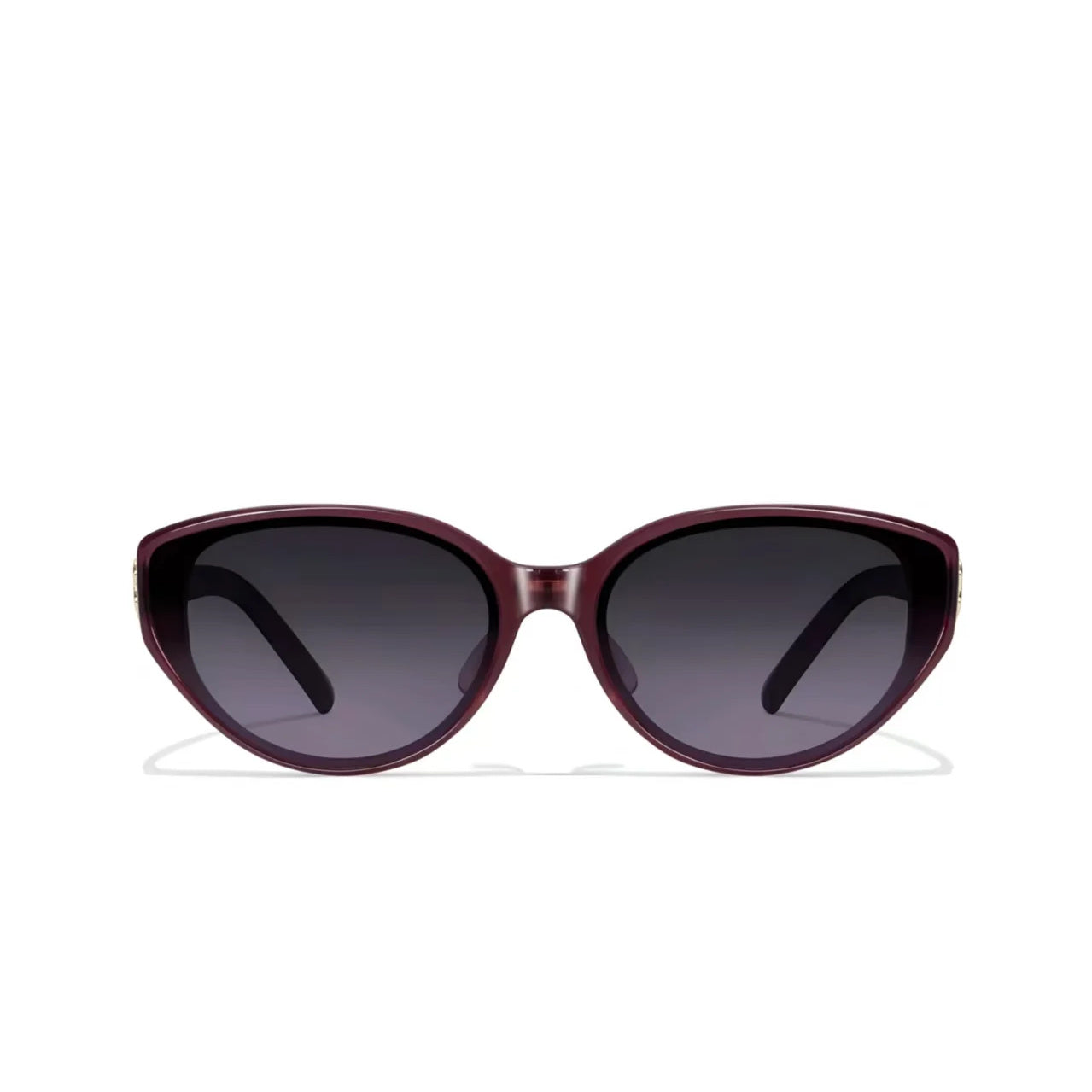 Burgundy women's cat-eye UV400 sunglasses, front product view