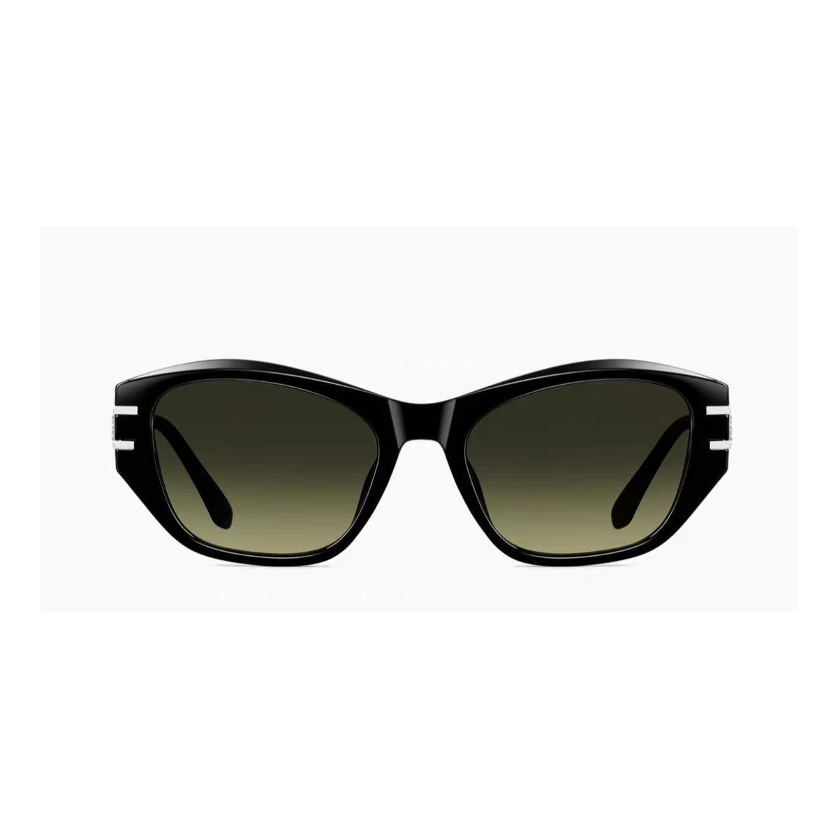 Crystal Green women's ornate-temple cat-eye UV400 sunglasses, front product view