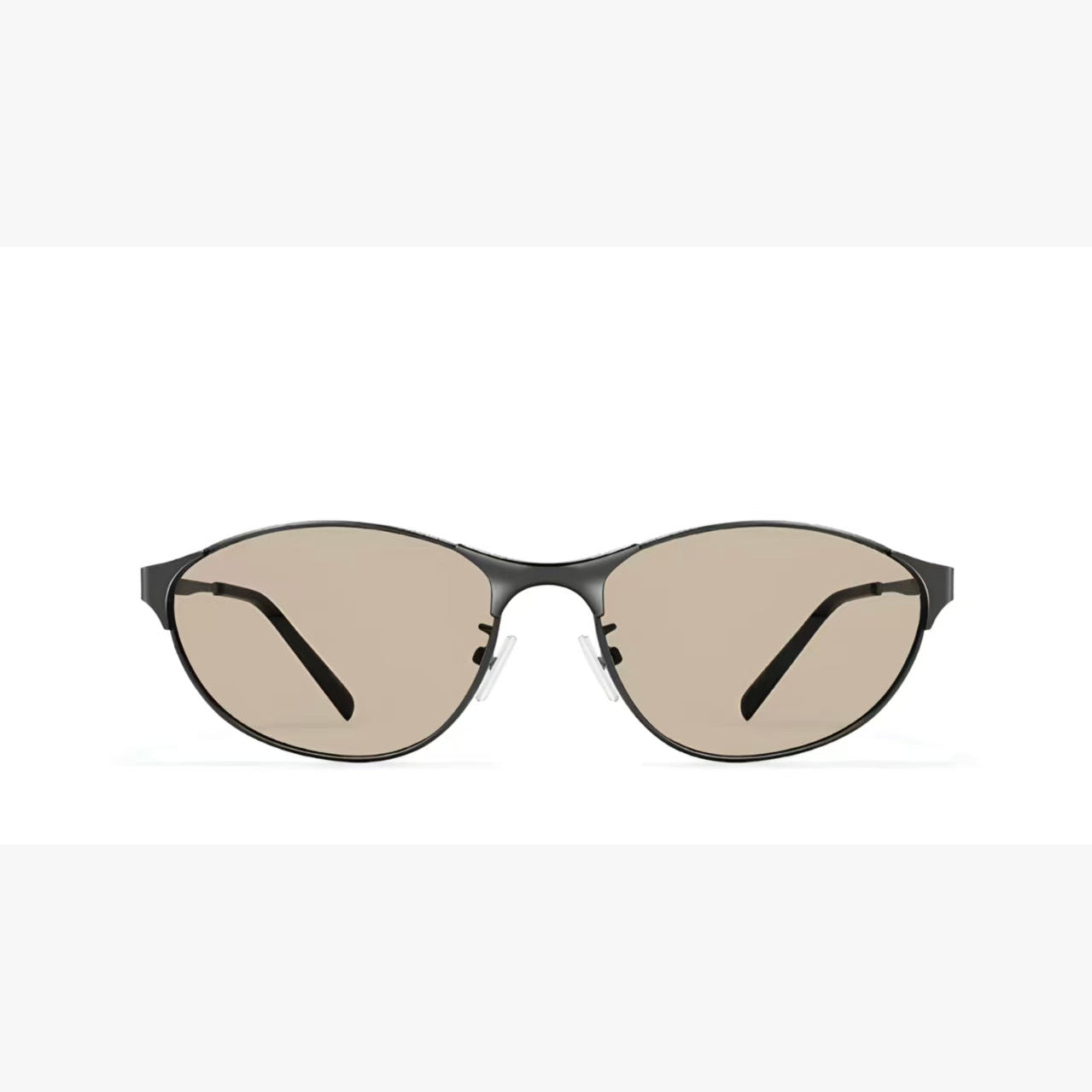 Amber Brown women's small cat-eye sunglasses, front product view