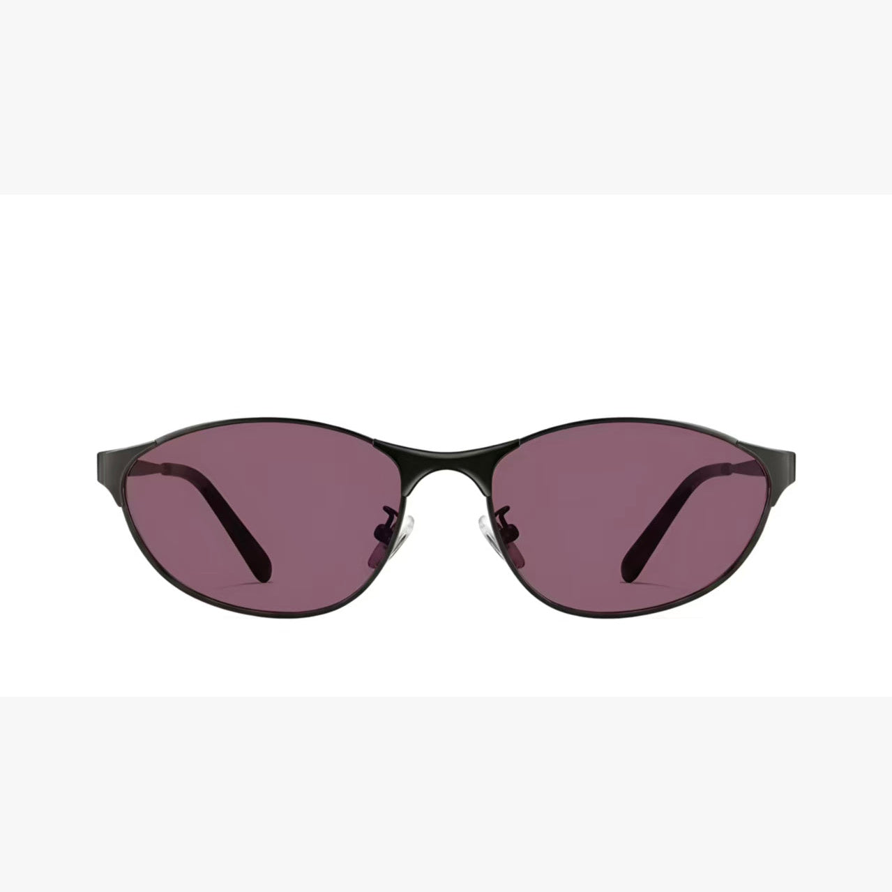 Purple women's small cat-eye sunglasses, front product view