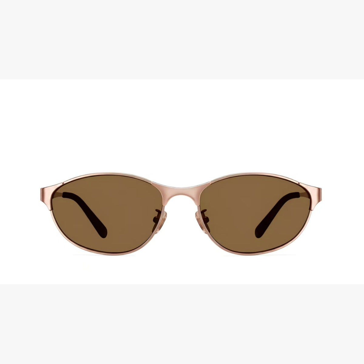 Rose Gold women's small cat-eye sunglasses, front product view