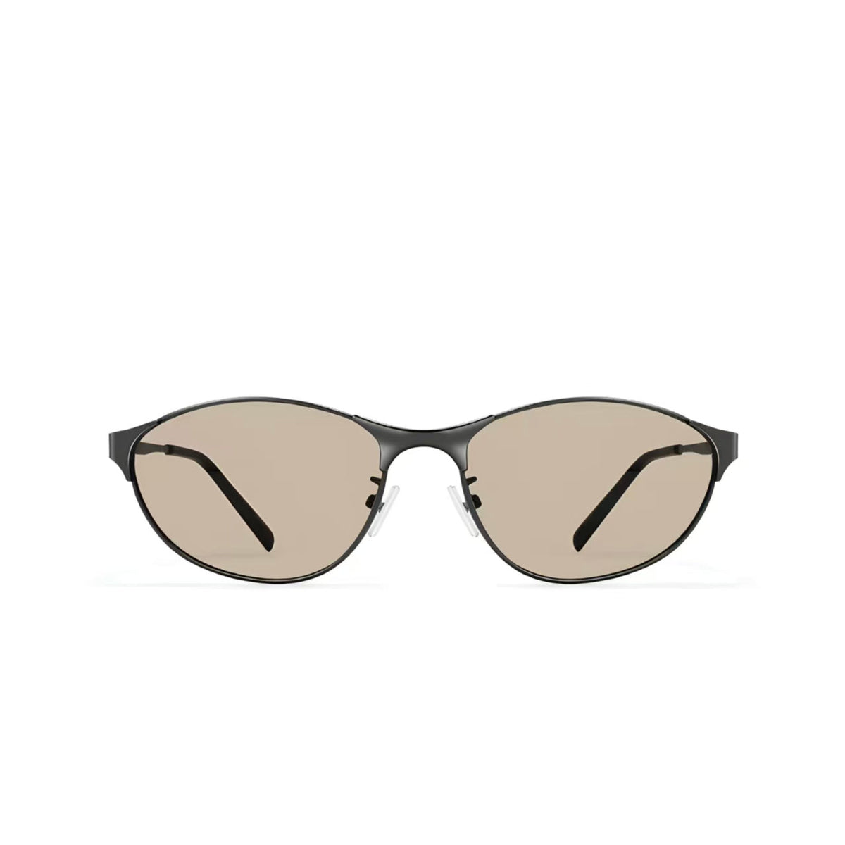 Amber Brown women's metal cat-eye sunglasses, front product view