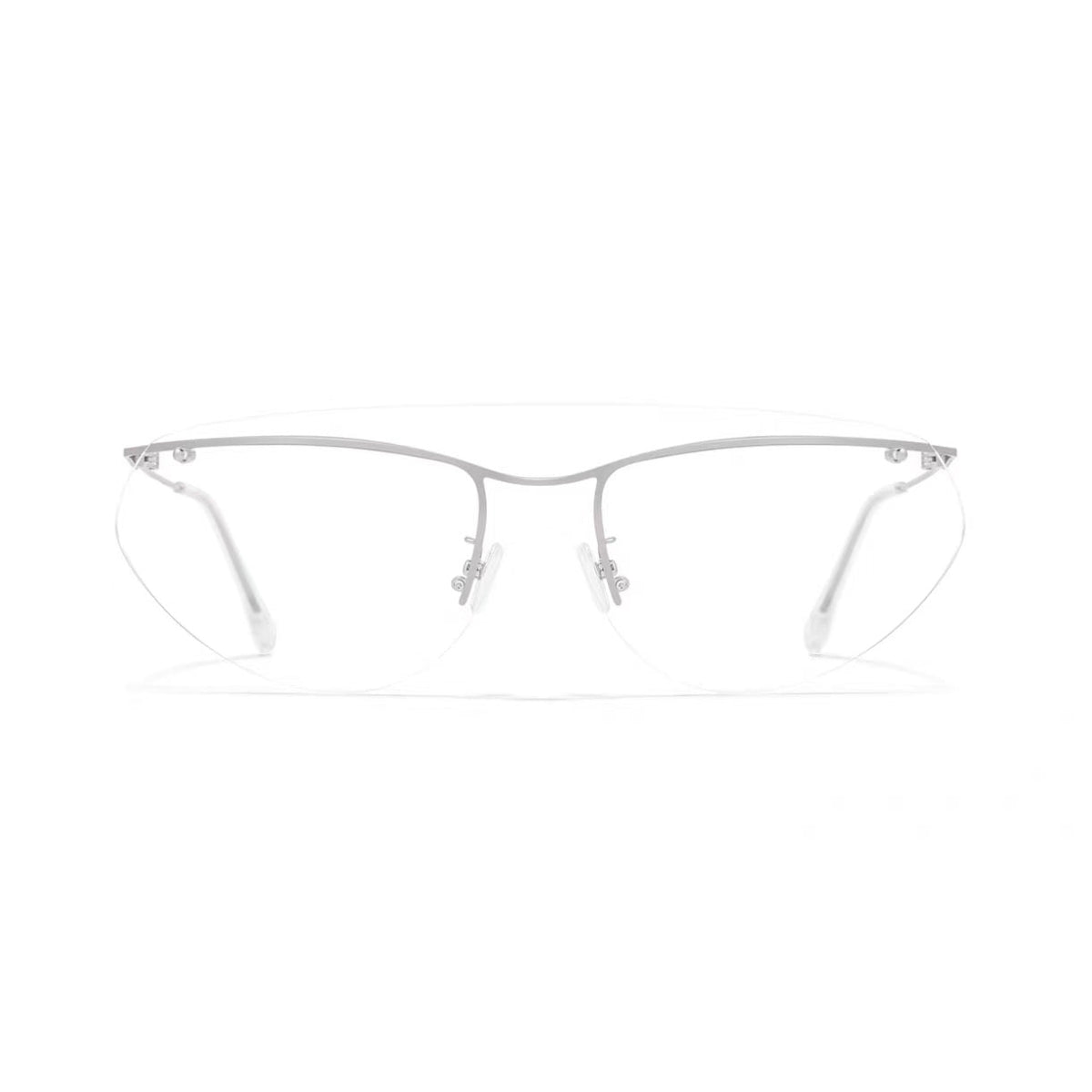Crystal Clear women's oversized rimless UV400 sunglasses, front product view
