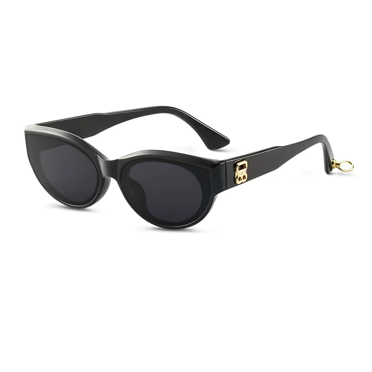 Charcoal Gray women's cat-eye UV400 sunglasses, 45-degree product view