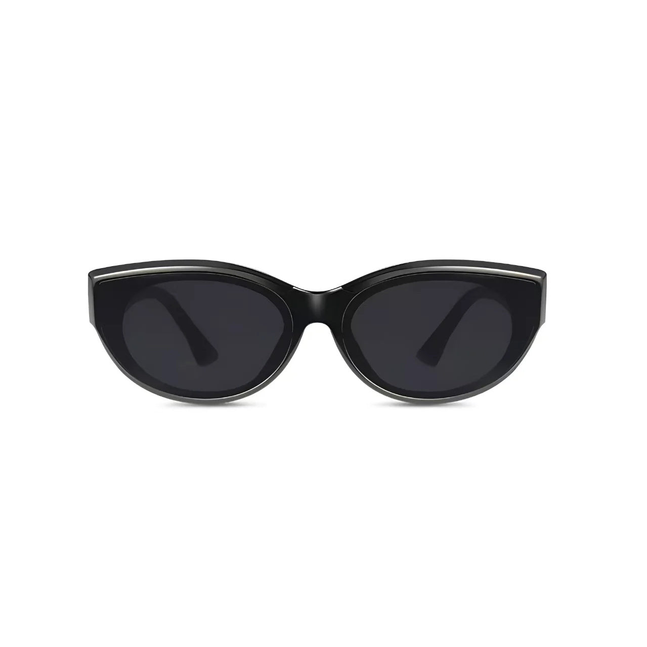 Charcoal Gray women's cat-eye UV400 sunglasses, front product view