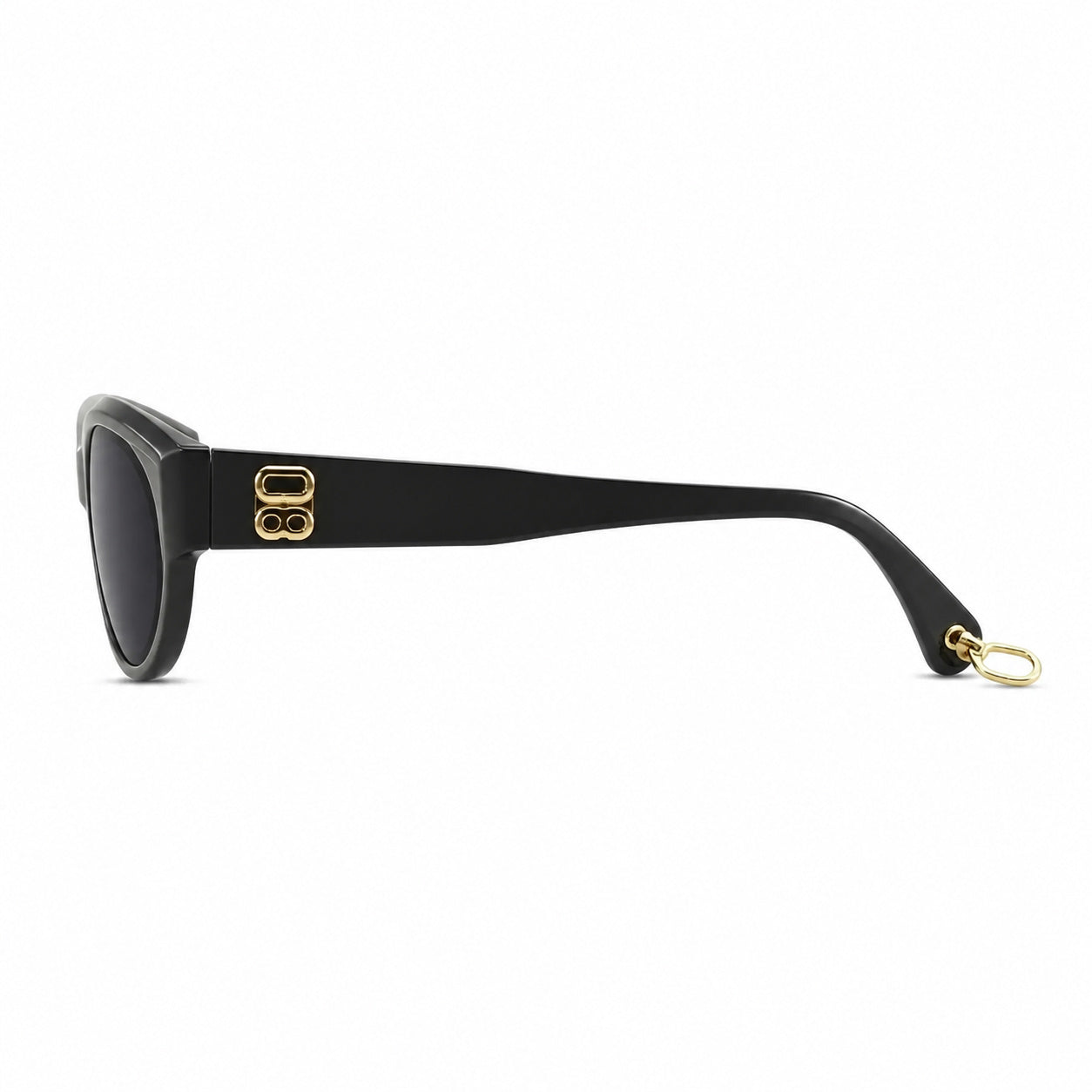 Charcoal Gray women's cat-eye UV400 sunglasses, side product view