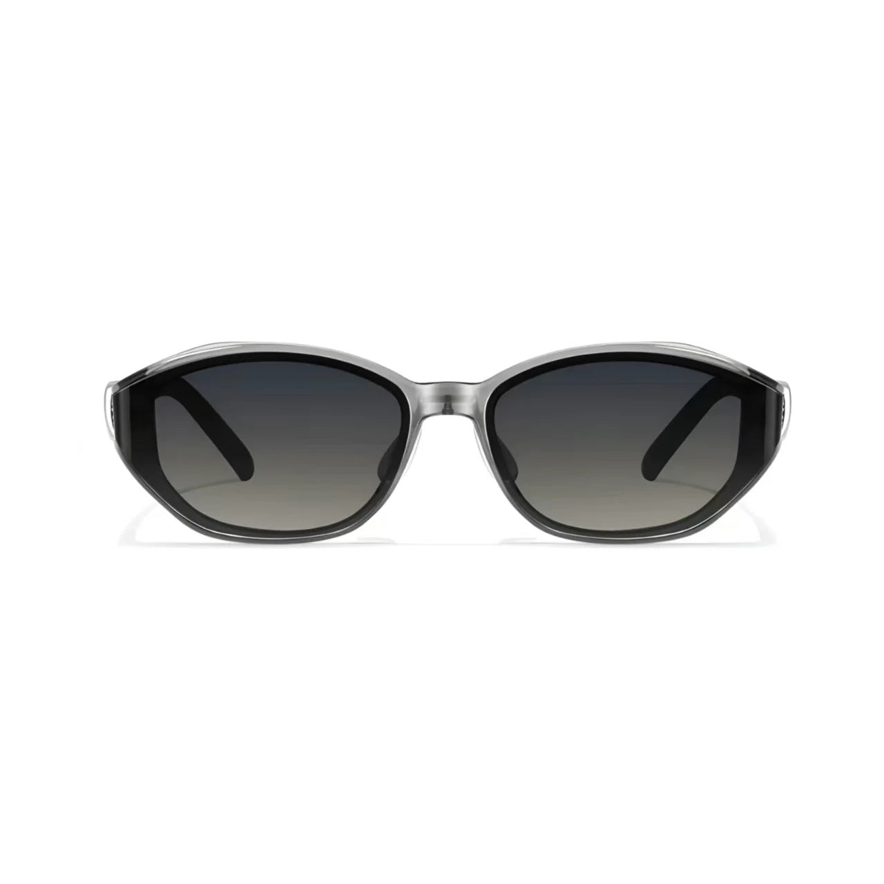 Gray women's vintage cat-eye UV400 sunglasses, front product view