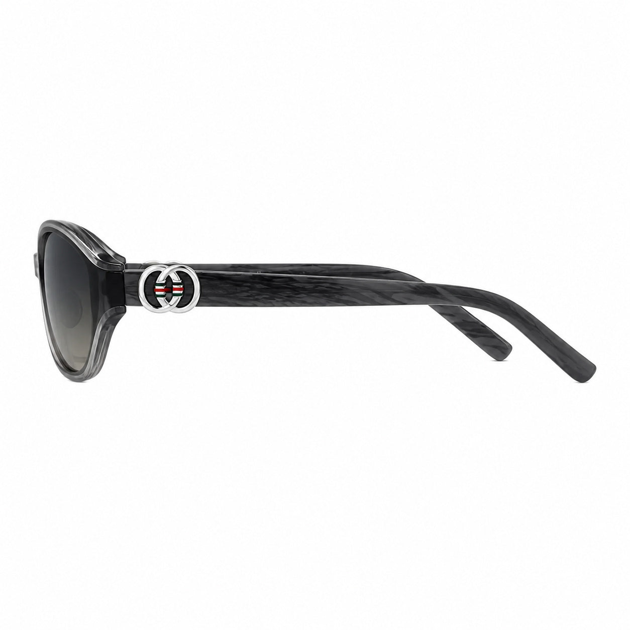 Gray women's vintage cat-eye UV400 sunglasses, side product view