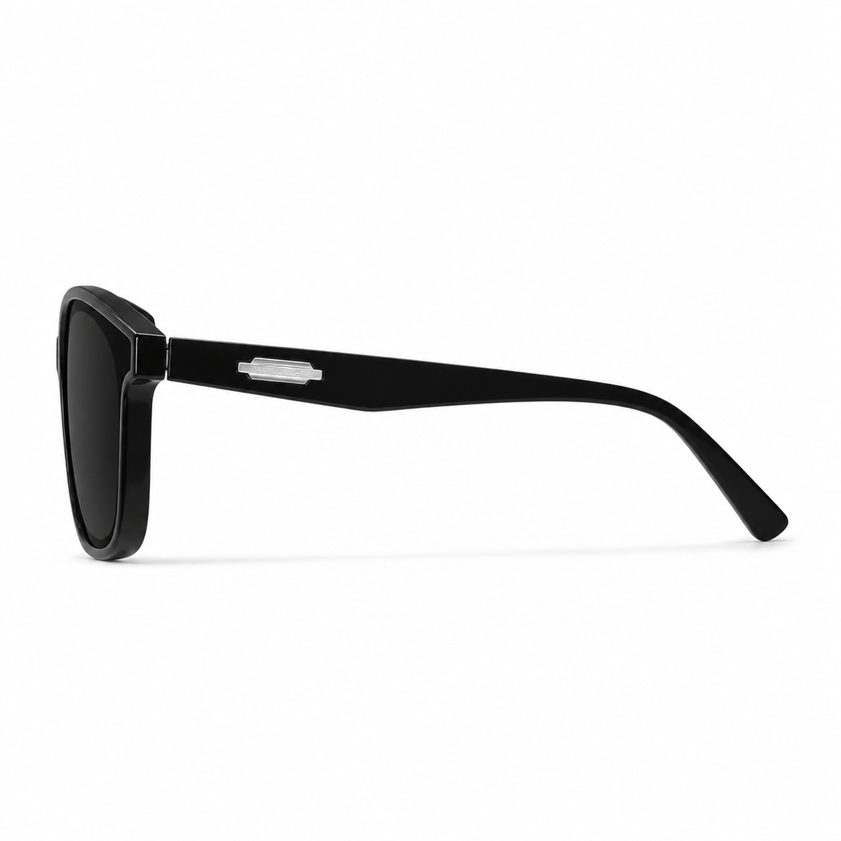 Black Men's TR90 Oversized Polarised Driving Sunglasses, side temple product view