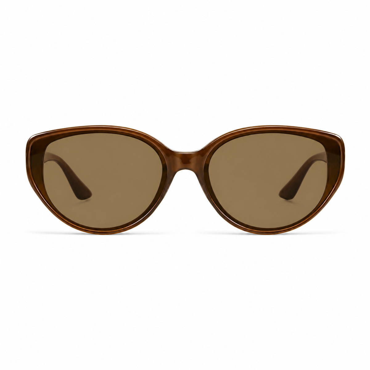 Chestnut Brown women's full-rim cat-eye UV sunglasses, front product view