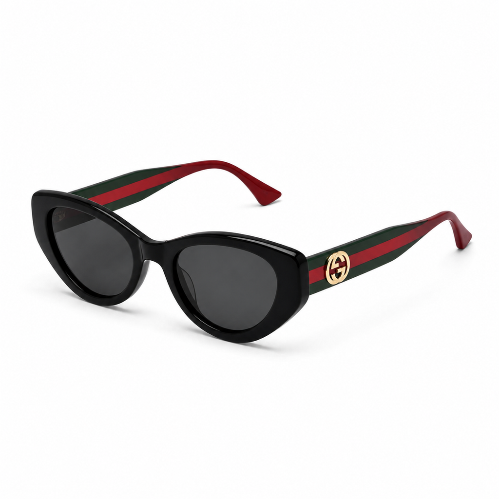 Black Gucci Cat-eye sunglasses, 45-degree product view