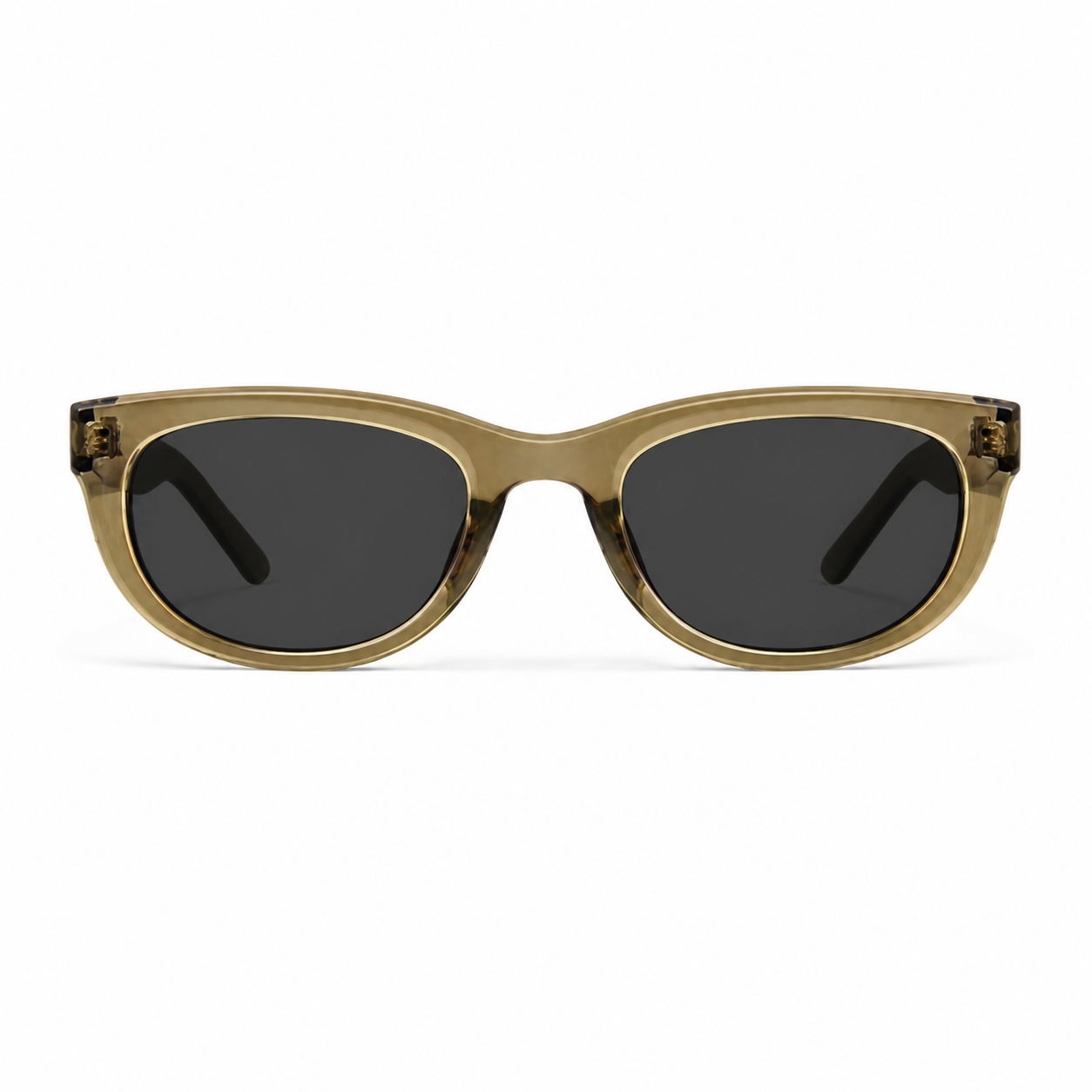 Olive Gray women's small cat-eye UV400 sunglasses, front product view