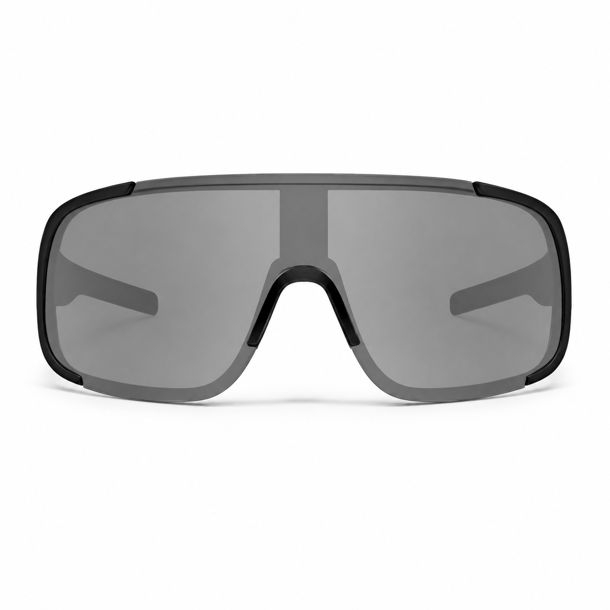 Gray Men's Polycarbonate Oversized Shield UV400 Sunglasses, clean front product view