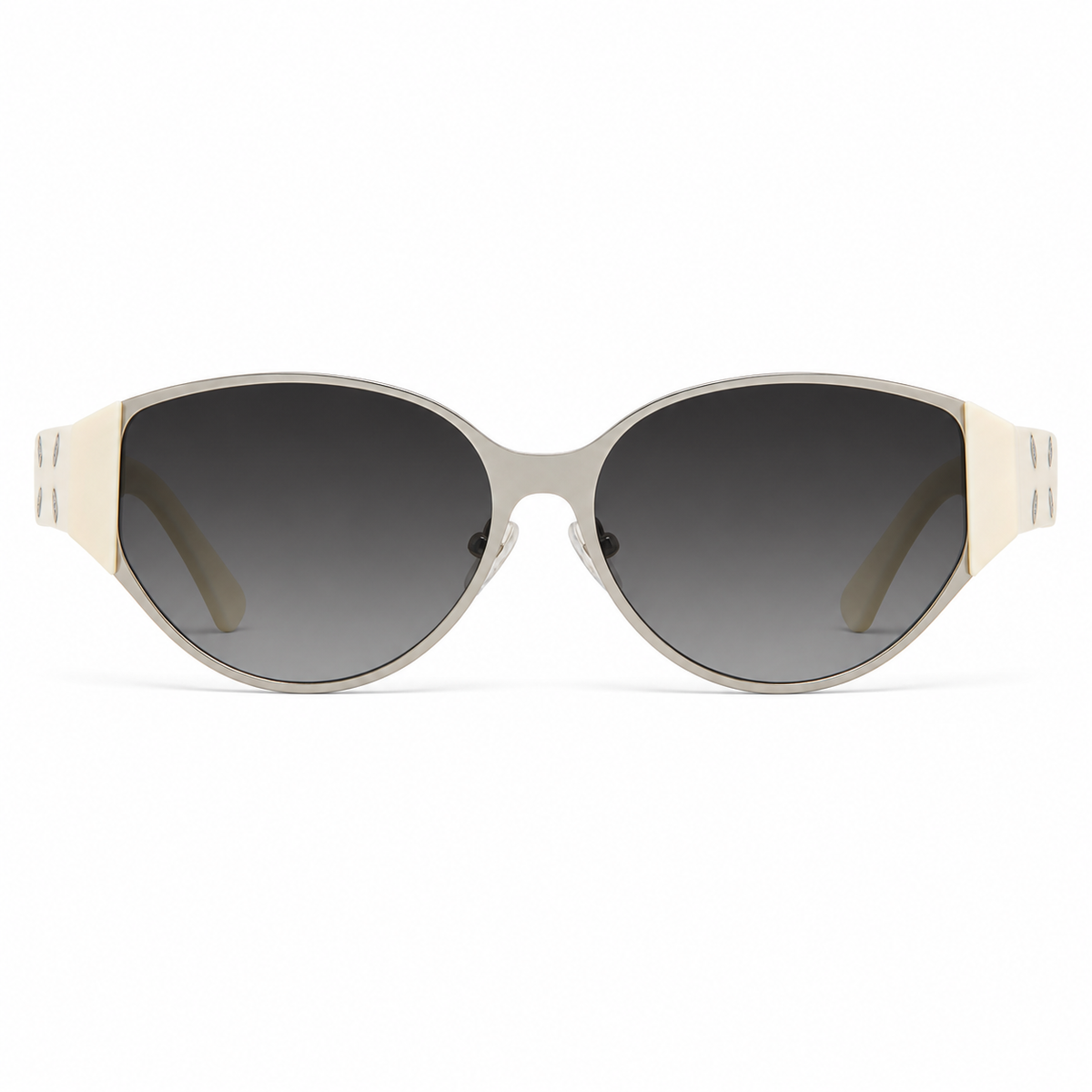 Ivory women's metal cat-eye UV400 sunglasses, front product view