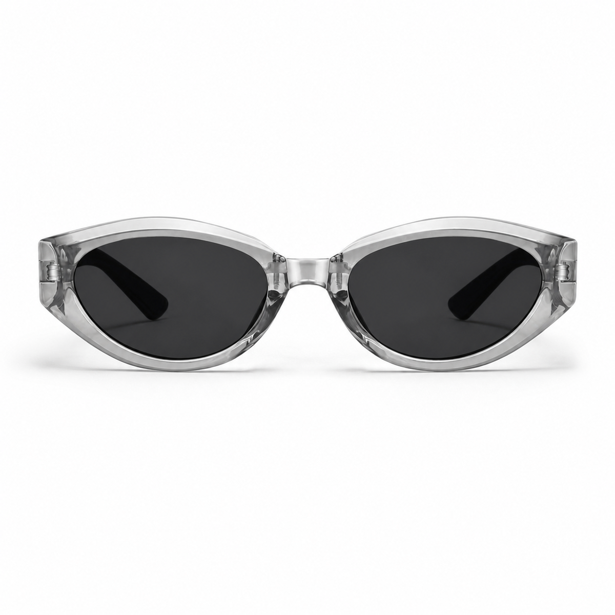 Silver Women's Foldable Polarised Cat-Eye Sunglasses, clean front product view