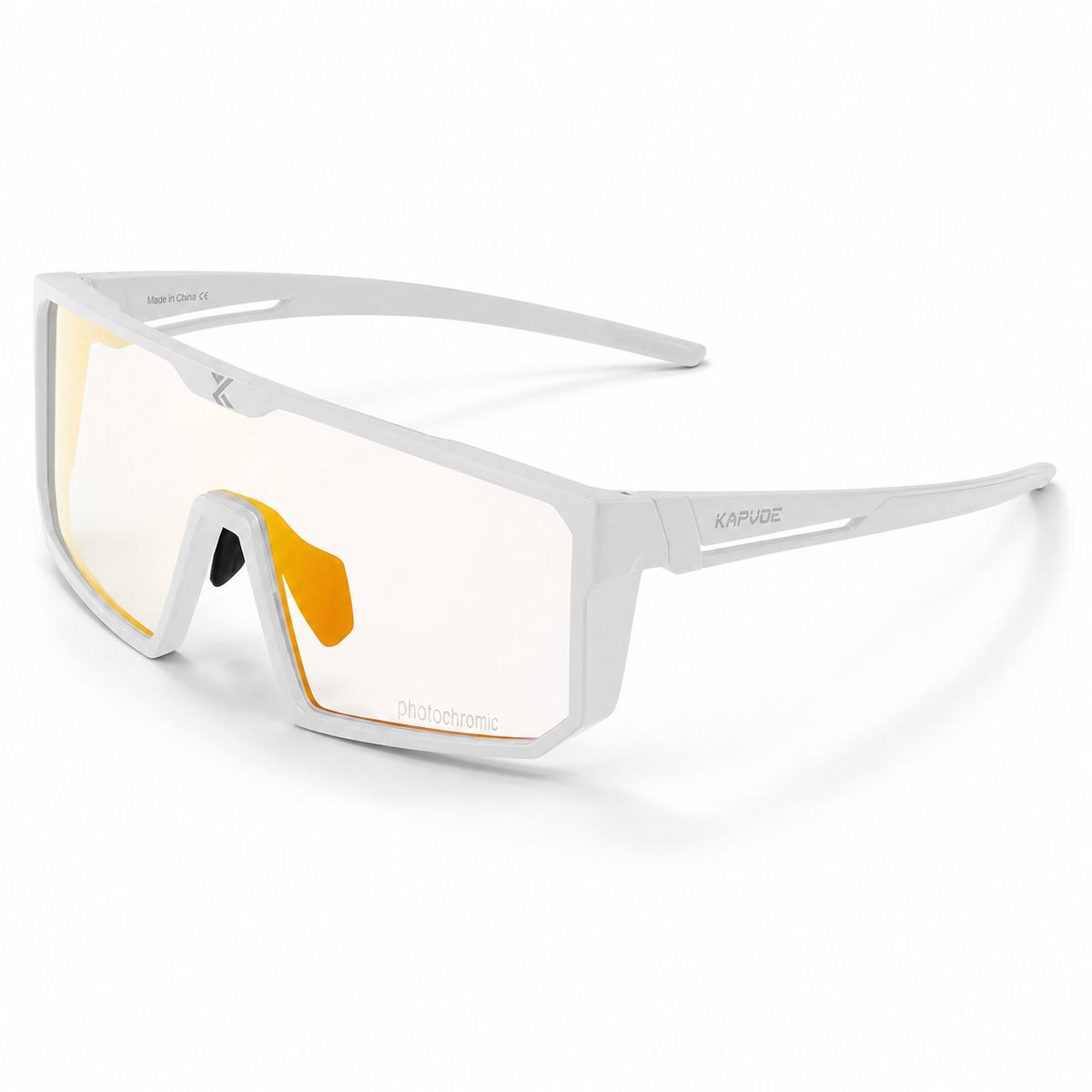 Unisex TR90 Photochromic Shield Cycling Glasses, 45-degree product view