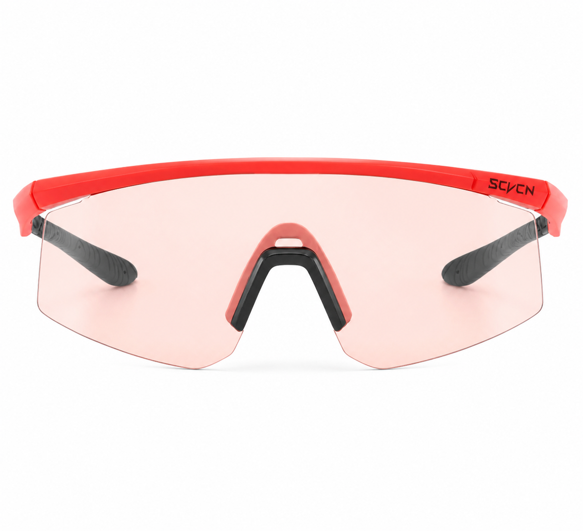 Black/Red Unisex TR90 Outdoor Windproof Shield Sunglasses, clean front product view