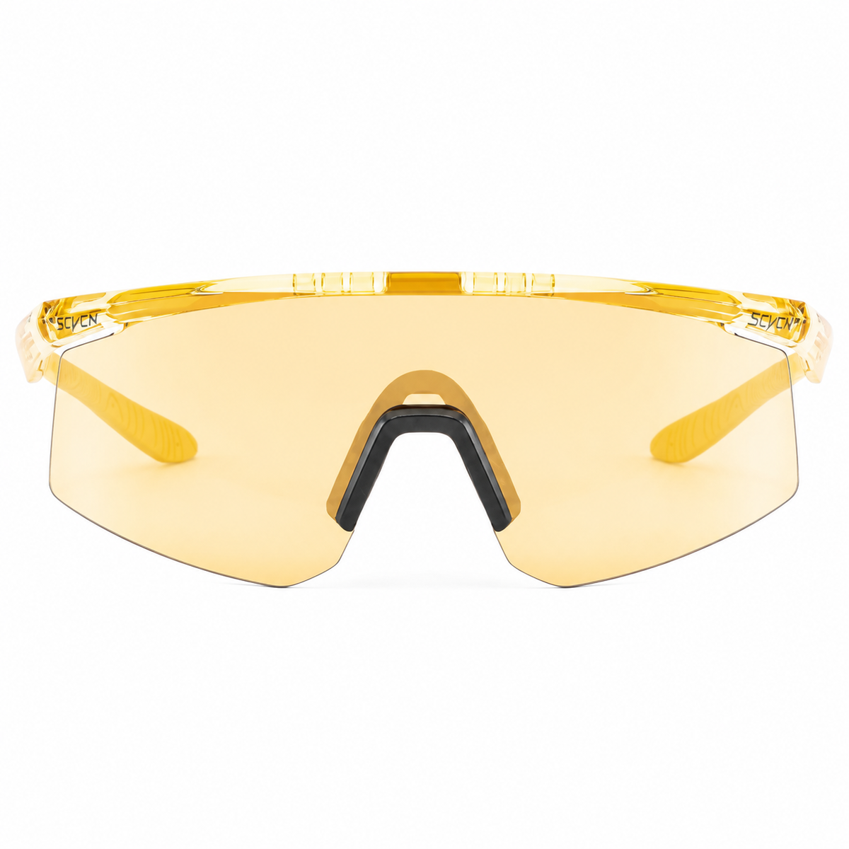 Crystal Yellow Unisex TR90 Outdoor Windproof Shield Sunglasses, clean front product view