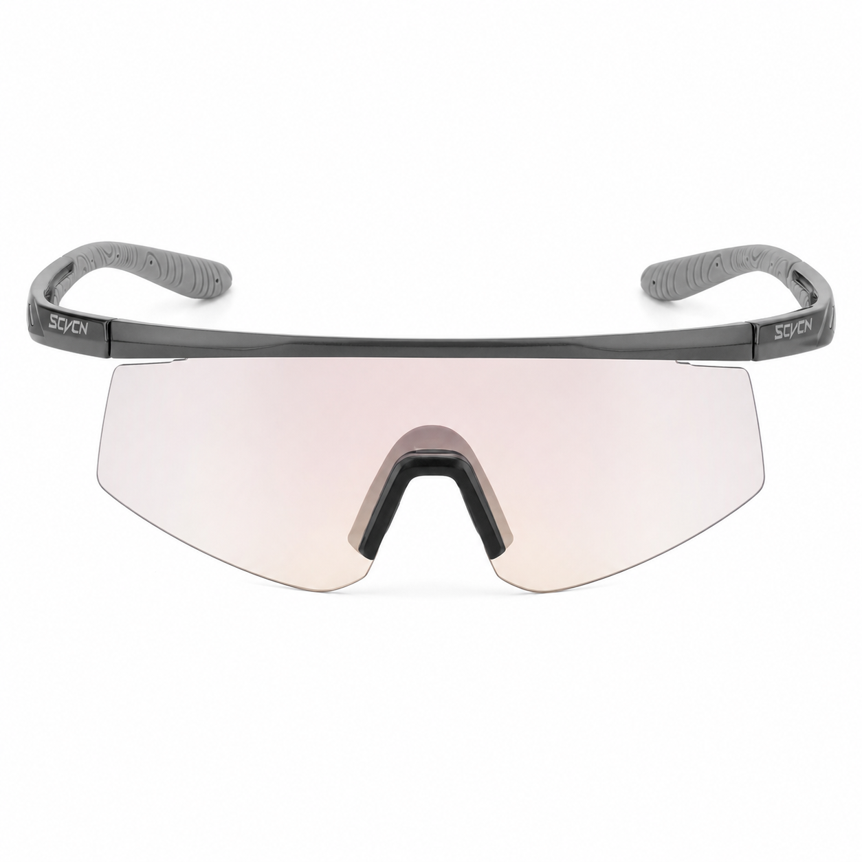 Dark Grey Unisex TR90 Outdoor Windproof Shield Sunglasses, clean front product view