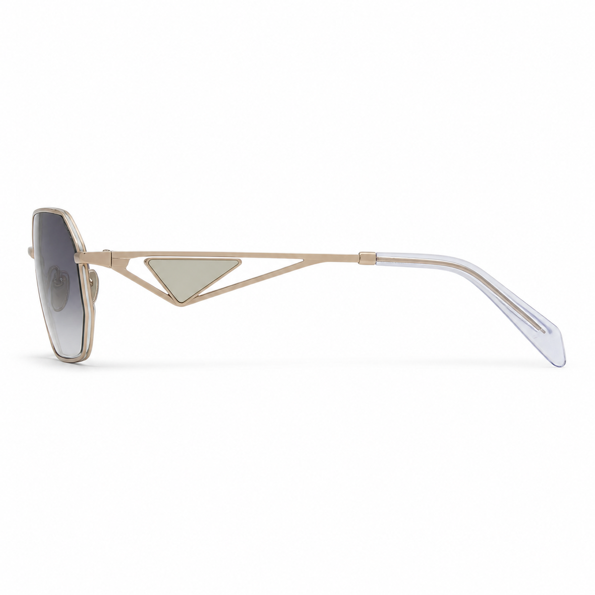 Gray Prada Unisex Acetate-Metal Geometric Sunglasses, side temple product view