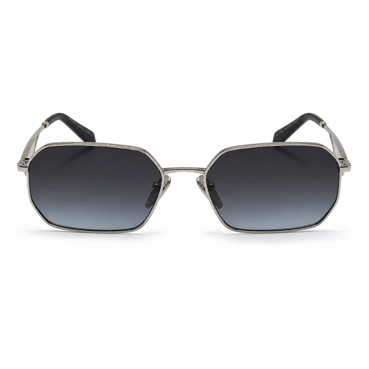 Silver Prada Unisex Acetate-Metal Geometric Sunglasses, clean front product view
