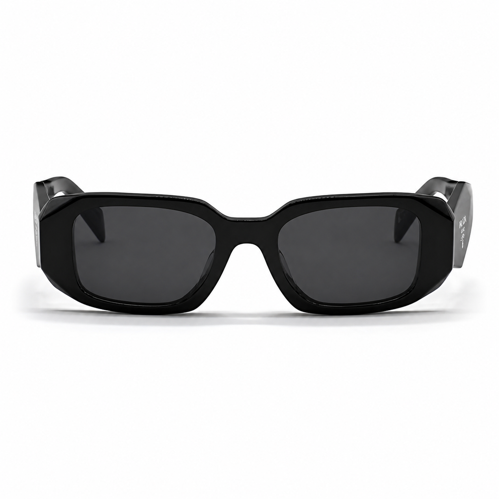 Black Prada Unisex Acetate Wide-Temple Sunglasses, clean front product view