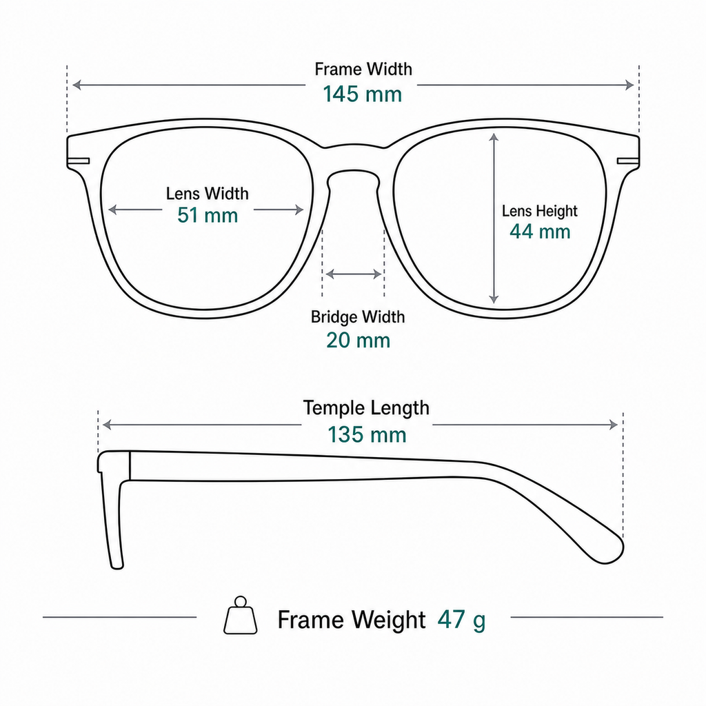 Prada Unisex Acetate Wide-Temple Sunglasses frame measurements and weight guide