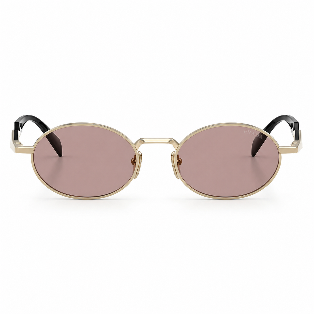 Lavender Pink Prada Women's Acetate-Metal Oval Sunglasses, clean front product view