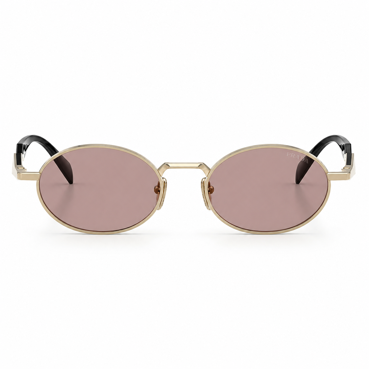Lavender Pink Prada Women's Acetate-Metal Oval Sunglasses, clean front product view