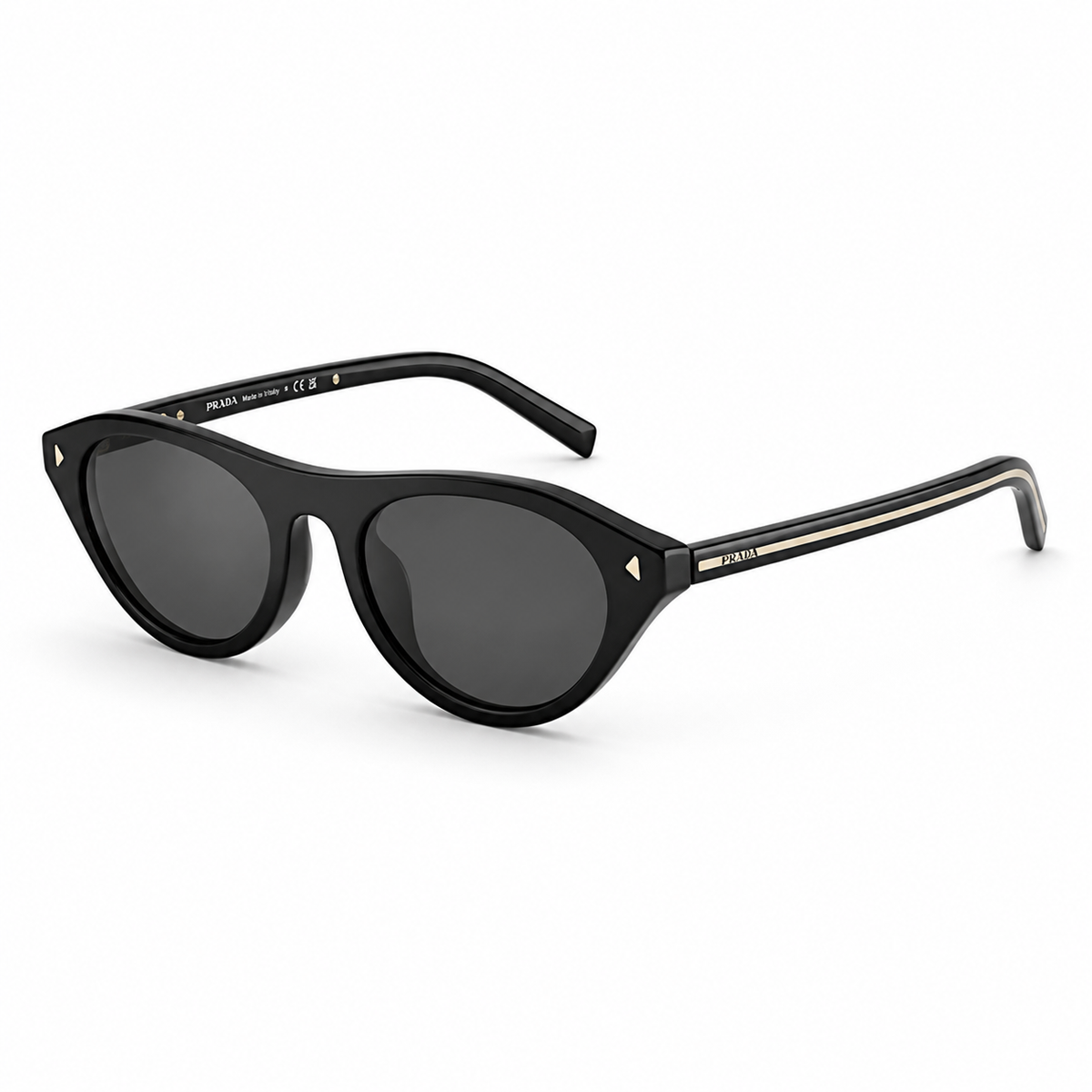 Black Prada Women's Acetate Cat-Eye Sunglasses, 45-degree product view