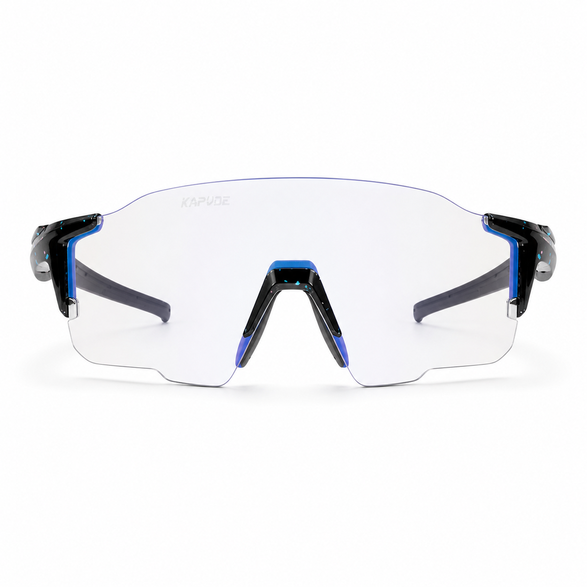 Black Spotted Frame/Photochromic Blue Lens eyewear, clean front product view