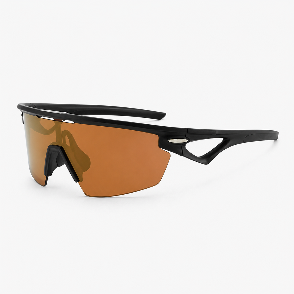 Unisex TR Semi-Rimless Shield Outdoor Sports Sunglasses, side temple product view