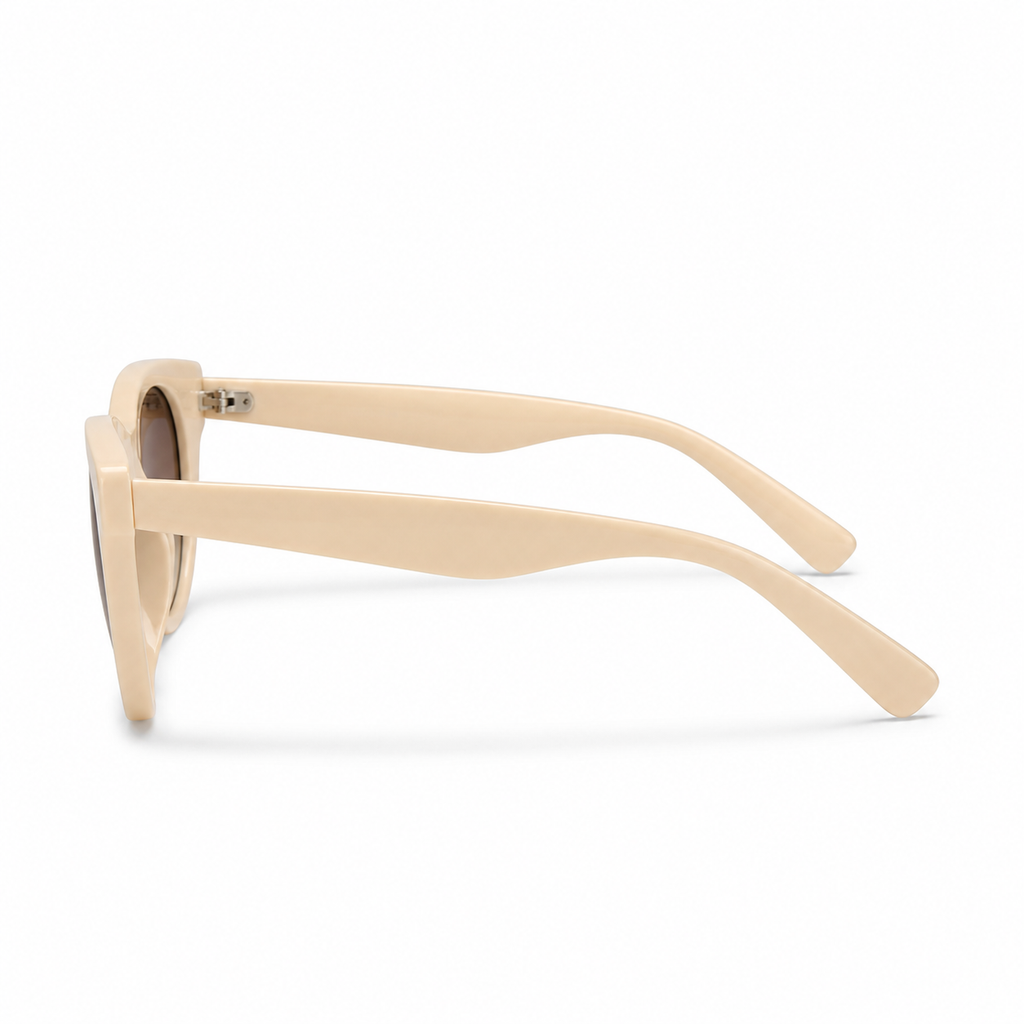 Ivory Summer Beach Women’s Luxury Acetate Nylon Cream UV400 Sunglasses, true side-profile product view