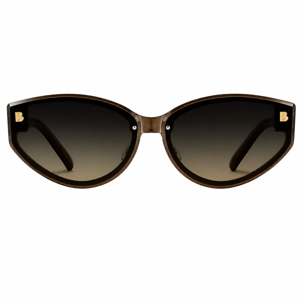 Amber Brown women's TR90 cat-eye UV400 sunglasses, front product view