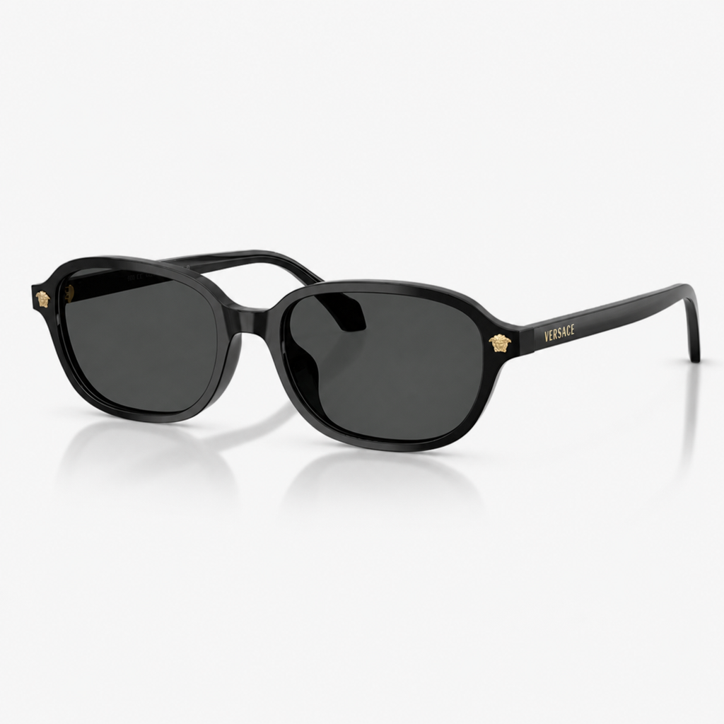 Black Versace O4514D Full-Rim Medusa Sunglasses, 45-degree product view