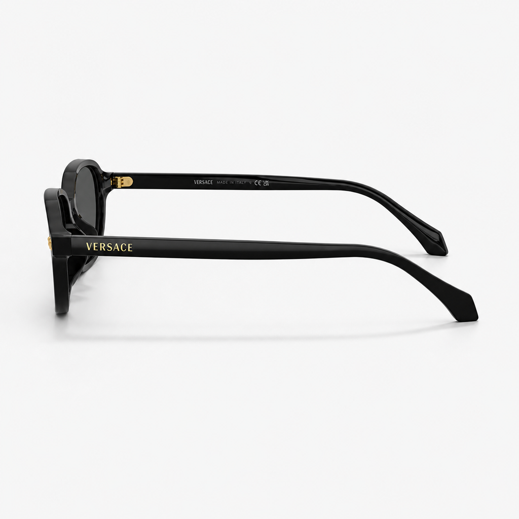 Black Versace O4514D Full-Rim Medusa Sunglasses, side temple product view
