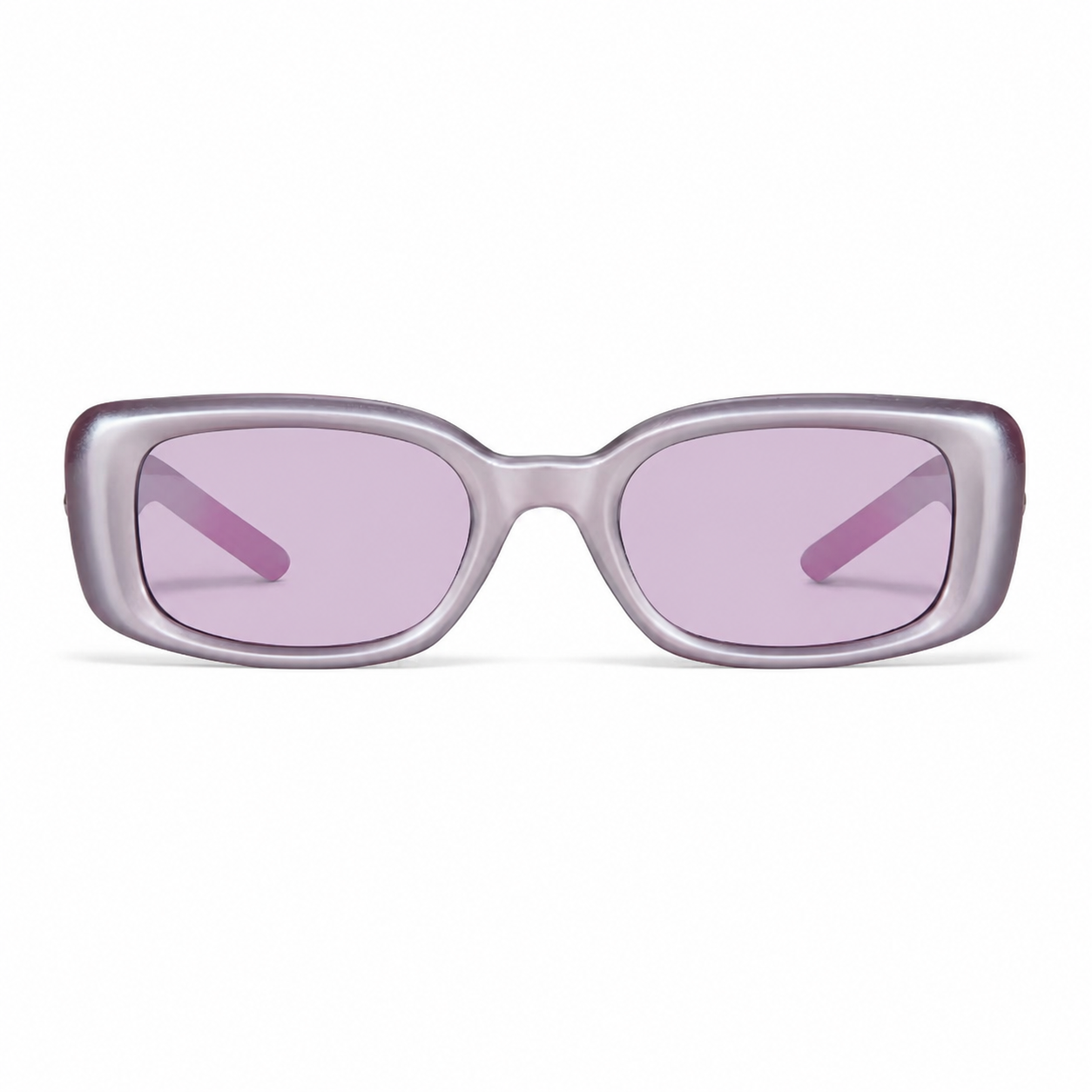 Lavender Pink Women's Polycarbonate Narrow Rectangle Sunglasses, clean front product view